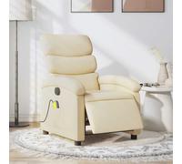 Qnhdfrt Poltrona relax elettrica con massaggio vibrante, tessuto crema, funzione sdraiata automatica, 135 gradi, comoda per soggiorno e camera da letto