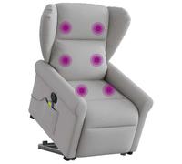 Qnhdfrt Poltrona relax elettrica con supporto per alzarsi e massaggiare in tessuto grigio nuvoloso per soggiorno, camera da letto
