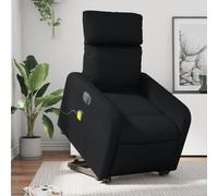 Qnhdfrt Poltrona relax elettrica con supporto per alzarsi e massaggio in ecopelle nera per un comodo relax in soggiorno o camera da letto