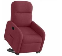 Qnhdfrt Poltrona relax elettrica con supporto per alzarsi e sdraiarsi in tessuto vinaccia, comoda poltrona televisiva per soggiorno, camera da letto e interni