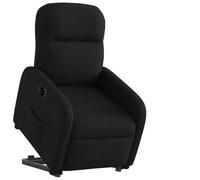 Qnhdfrt Poltrona relax elettrica con supporto per alzarsi, in tessuto nero, con funzione sdraiata fino a 135°, comoda poltrona per soggiorno, camera da letto e relax