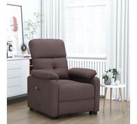 Qnhdfrt Poltrona relax elettrica in tessuto marrone scuro con telecomando e funzione sdraiata per soggiorno, camera da letto, 73 x 90 x 100 cm
