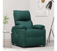 Qnhdfrt Poltrona relax elettrica in tessuto verde scuro con telecomando, 3 funzioni, comoda poltrona televisiva per soggiorno, 70,5 x 90 x 100 cm (larghezza x profondità x altezza)