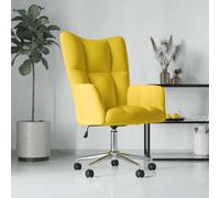 Qnhdfrt Poltrona relax moderna in velluto giallo senape, girevole in altezza con ruote e molla a gas per soggiorno, camera da letto o come sedia da trucco, design elegante e comfort
