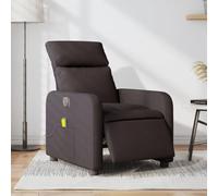 Qnhdfrt Poltrona relax per TV in tessuto marrone scuro con funzione di sdraiata elettrica e massaggio vibrante a 6 punti, per soggiorno, camera da letto