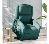 Qnhdfrt Poltrona relax verde scuro con aiuto per alzarsi elettrico, massaggio vibrante e funzione di riposo manuale, tessuto per soggiorno, camera da letto, comfort