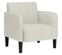Qnhdfrt Poltrona Soggiorno in Velluto Crema, Sedia con Braccioli 68cm | Poltrona da camera e studio con imbottitura in schiuma e molle per una seduta ergonomica. Portata massima di 110 kg.