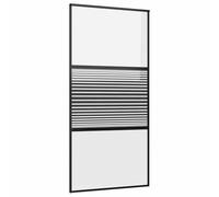 Qnhdfrt Porta in Vetro Scorrevole per Interni Nero 102,5x2x205 cm