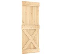 Qnhdfrt Porta Scorrevole da Interno in Pino Massello con Binario 80x210 cm