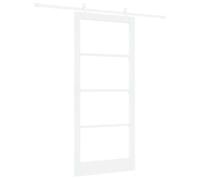 Qnhdfrt Porta Scorrevole Interno Legno Pino e Vetro Bianco 93x211 cm