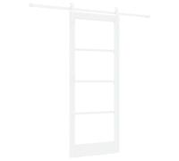 Qnhdfrt Porta Scorrevole Legno e Vetro Orkdal Bianca 83x202 cm