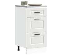 Qnhdfrt Porto - Armadietto da cucina bianco in legno, 40 x 46 x 81,5 cm, con cassetto e piedini regolabili per lo spazio in cucina ottimizzato