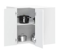 Qnhdfrt Porto - Armadio angolare da cucina, in legno bianco, 57 x 57 x 60 cm, per uso ottimizzato dello spazio, angolare da cucina con comode ante