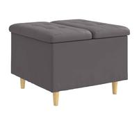 Qnhdfrt Pouf Contenitore Quadrato 60x60x45 cm Pelle Sintetica Grigio