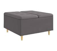 Qnhdfrt Pouf Contenitore Quadrato 80x80x45 cm Grigio in Pelle Sintetica