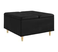 Qnhdfrt Pouf Contenitore Quadrato 80x80x45 cm Pelle Sintetica Nero