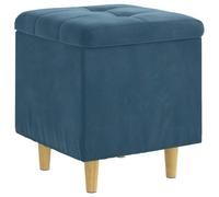 Qnhdfrt Pouf Contenitore Velluto Blu, Poggiapiedi Quadrato 40x40x45 cm