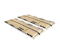Qnhdfrt Rete a doghe 90 x 200 cm, 7 zone, con doppia lametta regolabile in legno di faggio e legno di betulla per un comfort ottimale e una regolazione individuale