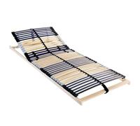 Qnhdfrt Rete a doghe marrone, 70 x 190 cm, in legno di faggio massiccio, design moderno, robusta struttura in legno con connessione metallica, supporto perfetto per materassi per camera da letto