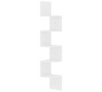 Qnhdfrt Scaffale Angolare da Parete Bianco Lucido 19x19x123 cm | Libreria sospesa con cinque ripiani arrotondati per camera o soggiorno. Ottimizza ogni angolo con design moderno.