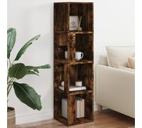 Qnhdfrt Scaffale angolare in legno di legno 33 x 33 x 132 cm, con 4 scomparti, salvaspazio, robusto, per piccoli spazi, soggiorno, camera da letto, ufficio