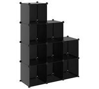 Qnhdfrt Scaffale Componibile a 9 Cubi in Plastica e Acciaio Nero