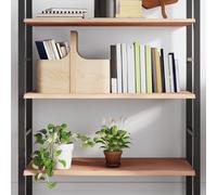 Qnhdfrt Scaffale da parete in legno massello di quercia, non trattato, 100 x 50 x 2 cm, con bordo naturale, realizzato a mano, per bagno, cucina, soggiorno, libreria, mensola da parete