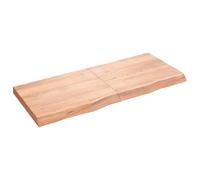 Qnhdfrt Scaffale da parete pieghevole rustico, in legno massello di quercia, marrone chiaro, 120 x 50 x (2-6) cm, con bordo naturale, per soggiorno, bagno, cucina