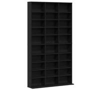 Qnhdfrt Scaffale per CD in rovere nero, grande scaffale multimediale per CD e DVD, stabile spazio in legno, 101 x 23 x 177,5 cm, per soggiorno e ufficio