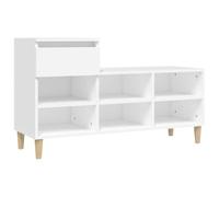 Qnhdfrt Scarpiera Bianca 102x36x60 cm con Cassetto e Gambe in Legno