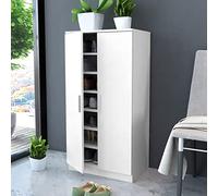 Qnhdfrt Scarpiera bianca con 7 scomparti - Scarpiera stretta salvaspazio per fino a 14 paia di scarpe, design moderno, dimensioni 55 x 35 x 108 cm per corridoio e ingresso