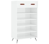 Qnhdfrt Scarpiera Bianco Lucido 60x35x105 cm in Legno Multistrato