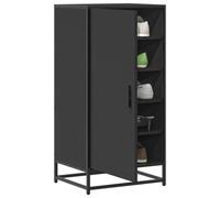 Qnhdfrt Scarpiera con porta nera, sottile, alta, 48 x 38 x 97,5 cm, in legno e metallo, robusta, per riporre le scarpe in corridoio, ingresso o campeggio