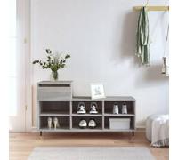 Qnhdfrt Scarpiera Grigio Sonoma con cassetto e 6 scomparti 102x36x60 cm in legno e metallo per riporre le scarpe salvaspazio nel corridoio
