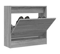 Qnhdfrt Scarpiera grigio Sonoma in legno 60 x 21 x 57 cm sottile salvaspazio con cassetto pieghevole per corridoio piccoli spazi organizzatore