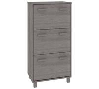 Qnhdfrt Scarpiera HAMAR Legno di Pino Grigio Chiaro 59,5x35x117 cm