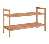 Qnhdfrt Scarpiera in Legno Massello di Noce a 2 Ripiani 69x27x41 cm