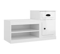 Qnhdfrt Scarpiera in Legno Multistrato 100x42x60 cm Bianco Lucido