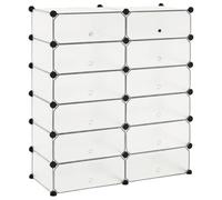 Qnhdfrt Scarpiera Modulare 12 Scomparti con Ante Porta Scarpe Bianco | Mobiletto salvaspazio componibile per ingresso e corridoio, facile da pulire e montare grazie ai giunti inclusi.