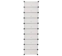 Qnhdfrt Scarpiera Modulare a 10 Scomparti con Ante, 47x37x172cm, Bianca