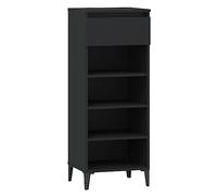 Qnhdfrt Scarpiera Nera 40x36x105 cm in Legno Multistrato e Metallo