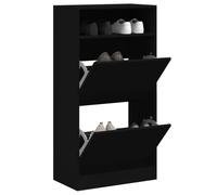 Qnhdfrt Scarpiera nera in materiale legno, 60 x 34 x 116 cm, sottile, alta, salvaspazio, con ripiano e alette per corridoio, ingresso, piccoli spazi