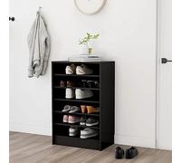 Qnhdfrt Scarpiera nera sottile alta 60 x 35 x 92 cm in legno Design moderno con 7 scomparti per riporre le scarpe salvaspazio in corridoio, ingresso e campeggio