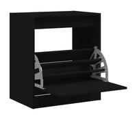 Qnhdfrt Scarpiera Salvaspazio Nera 60x42x69 cm in Legno Multistrato