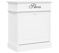 Qnhdfrt Scarpiera Slim in Legno di Paulownia Bianca 50x28x58 cm