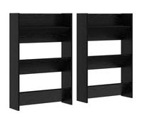 Qnhdfrt Scarpiera Sospesa 2 pz, Mobile Scarpe Rovere Nero 60x18x90 cm