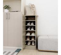 Qnhdfrt Scarpiera sottile e alta, salvaspazio, organizer in legno di rovere Sonoma, 32 x 35 x 92 cm, con porta e 6 ripiani per protezione dalla polvere in corridoio, campeggio e piccoli spazi