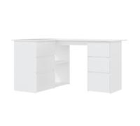Qnhdfrt Scrivania Angolare Bianca 145x100x76 cm in Legno Multistrato