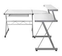 Qnhdfrt Scrivania Angolare per Computer da Ufficio a L Bianca 132x112cm