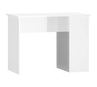 Qnhdfrt Scrivania bianca lucida, moderna scrivania per computer con 2 scomparti, scrivania da ufficio compatta in legno, 100 x 55 x 75 cm, tavolo da lavoro minimalista per ufficio e studio
